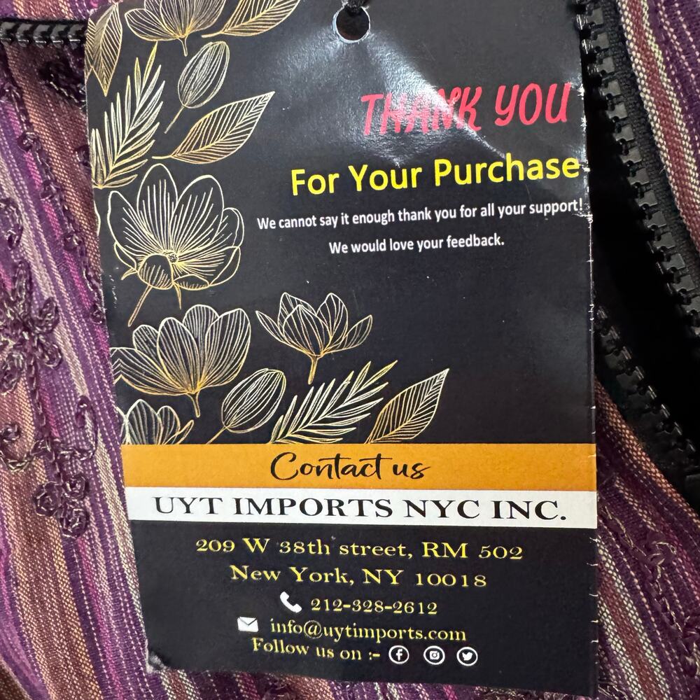 Young Threads Women’s Khadi Linen Zipper Vest Embroidery Quilted Lining M - Picture 7 of 12